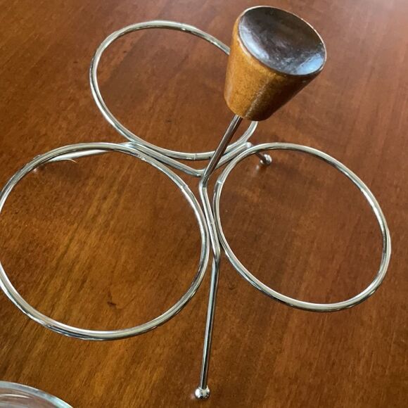 Mid Century Teak & Chrome Condiment Caddy - Picture 6 of 6